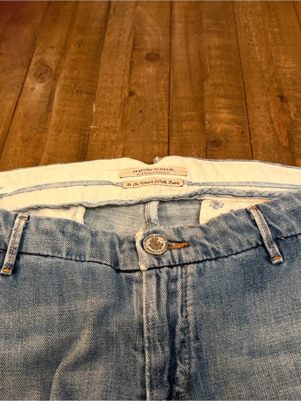 Scotch & Soda Light Blue Washed Straight Jeans - Picture 4 of 7